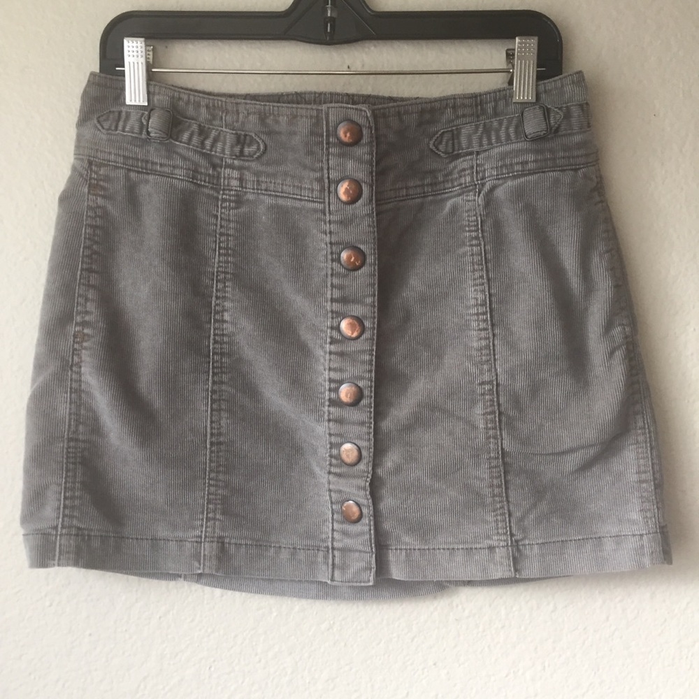 Corduroy Button Skirt